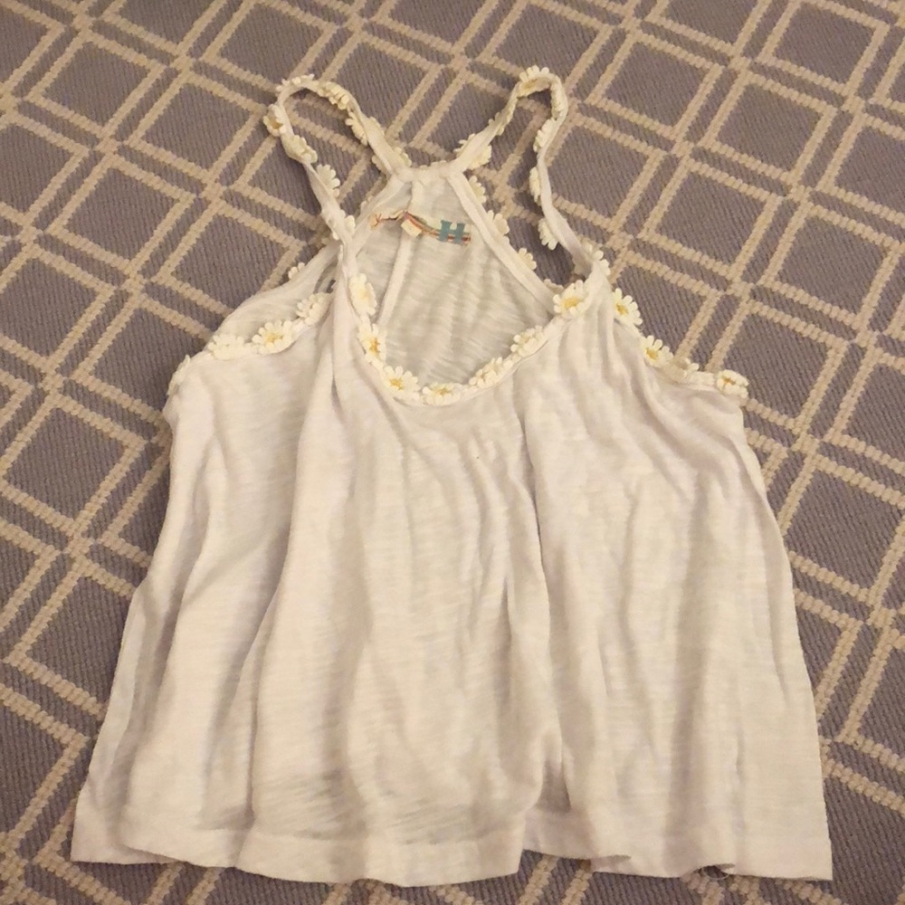 Vintage Havana white tank with daisies